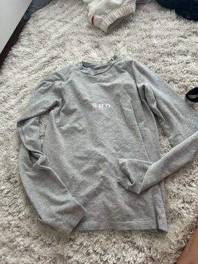 Topshop Men’s Light Gray Crewneck Sweatshirt with SNO Logo